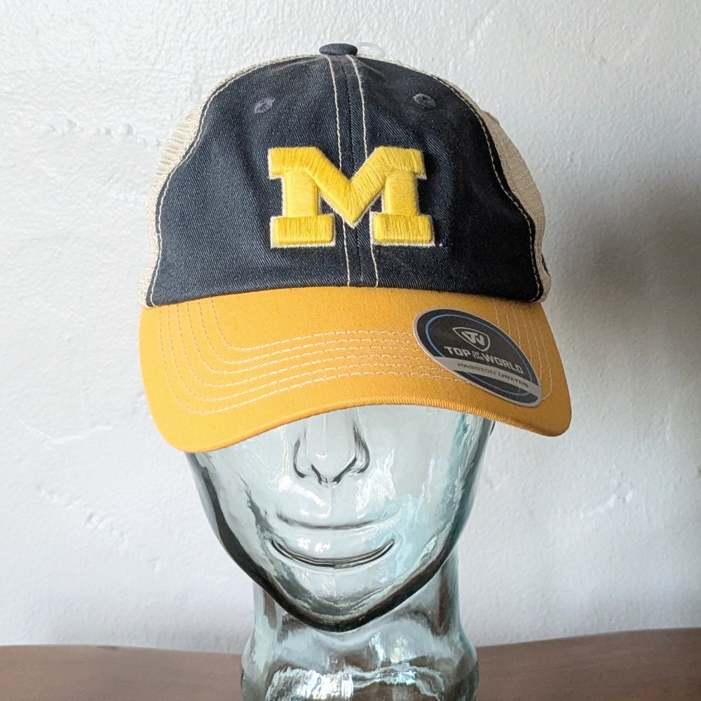 NWT Michigan Wolverines Top of the World Trucker Hat - Passion Unites